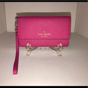 Kate Spade Hot Pink Trifold Wristlet